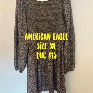 American Eagle Outfitters Brown Leopard Print Dress